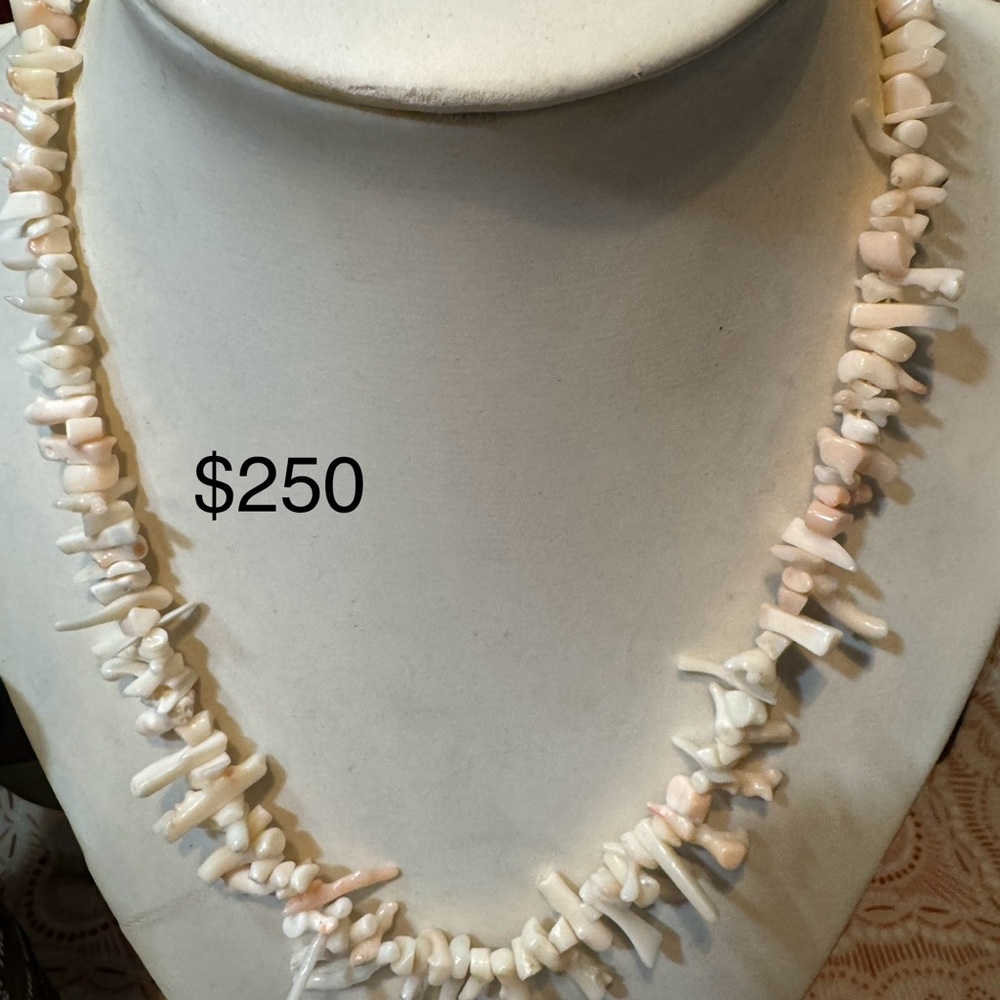 Beautiful coral necklace,handmade by a retired jeweler .